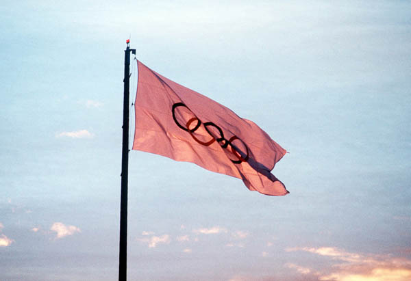 Olympic Flag, 1988 Calgary Games Olympic Flag, 1988 Calgary Games